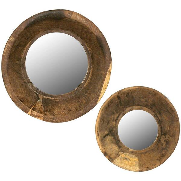 Unbranded Lyle 13.25 in. x 13.25 in. Round Framed Wall Mirror (Set of 2)