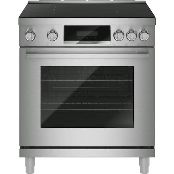 800 Series 30 in. 4.7 cu. ft. 4 Burner Induction Range with Self-Cleaning Convection Oven in Stainless Steel