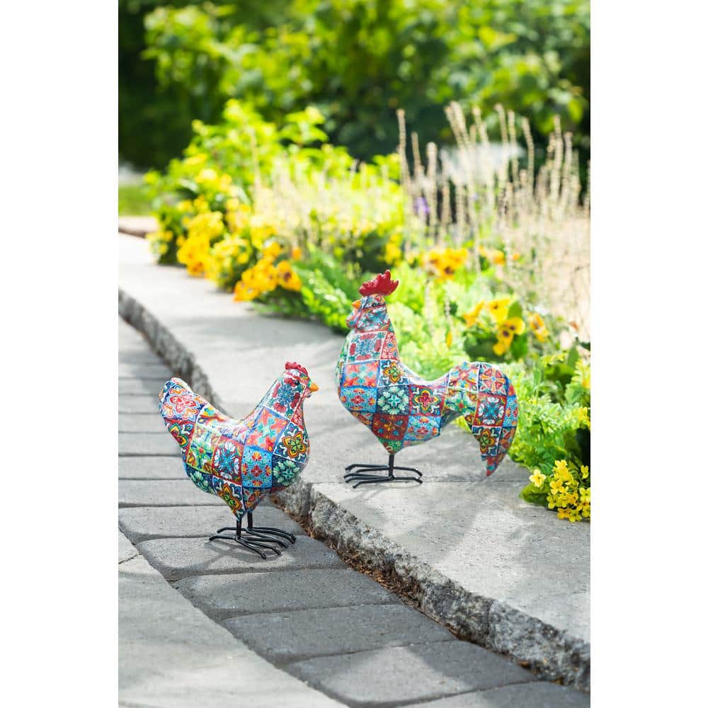 Evergreen Enterprises Resin Rooster and Hen Garden Statue (Set of 2) PHC272