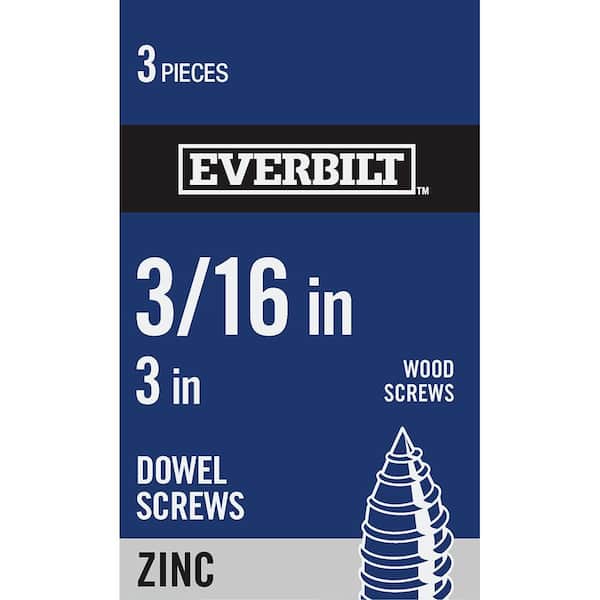 Everbilt 3/16 in.-11 TPI x 3 in. Zinc-Plated Double Ended Headless Dowel Screw (3-Pack)