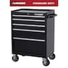 Husky Tool Storage 27 in. W x 18 in. D 5-Drawer Gloss Black Rolling Tool Cabinet H27TR5BLK