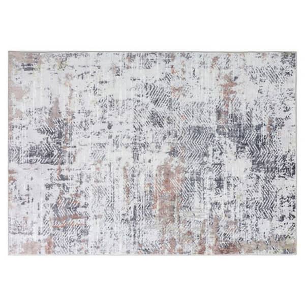 Abstract Rectangle Area Rug 4' x 5' Mosaics Pattern Polyester-Homary