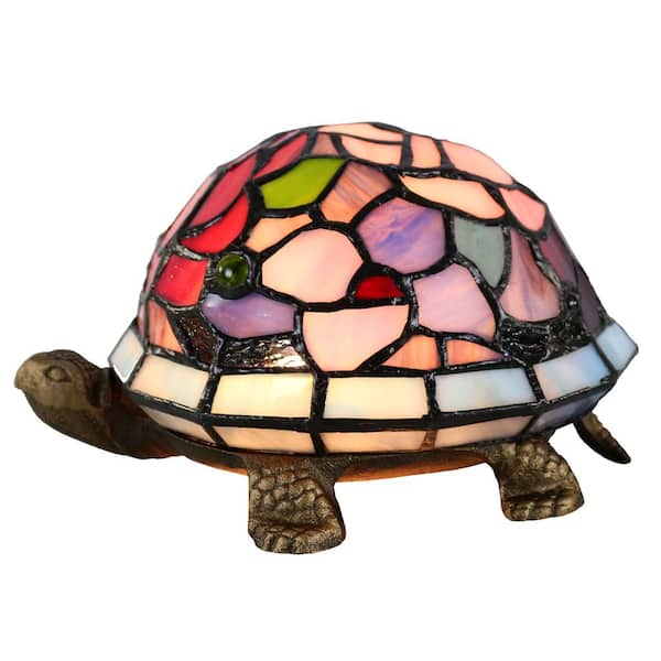 Dale Tiffany Toto Turtle Floral 4.50 in. Antique Bronze Accent Lamp