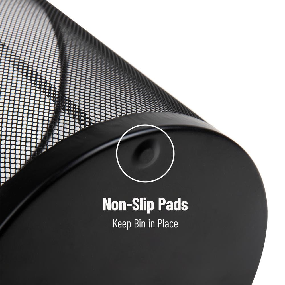 Black Mesh Round Office Waste Basket