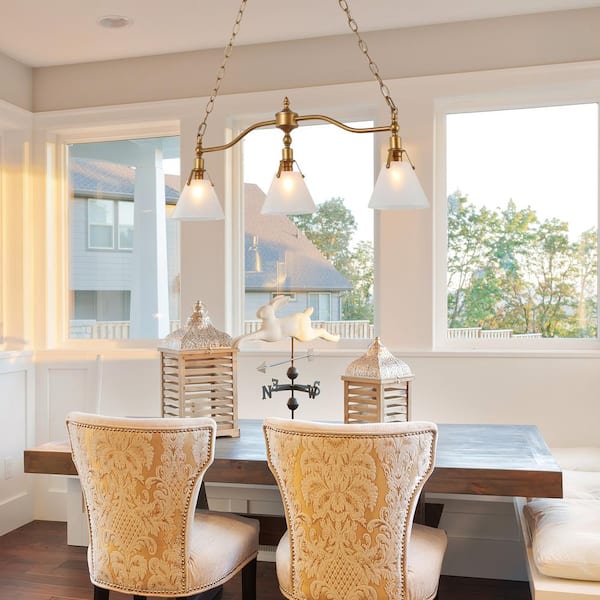 4- -Light Black Modern Farmhouse Chandelier with Frosted Glass Shade Island Rustic Wood Cage Pendant light