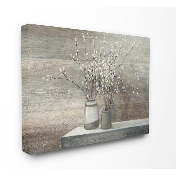 Stupell Industries 24 in. x 30 in. "Pussy Willow Still Life" by Wild Apple Printed Canvas Wall Art