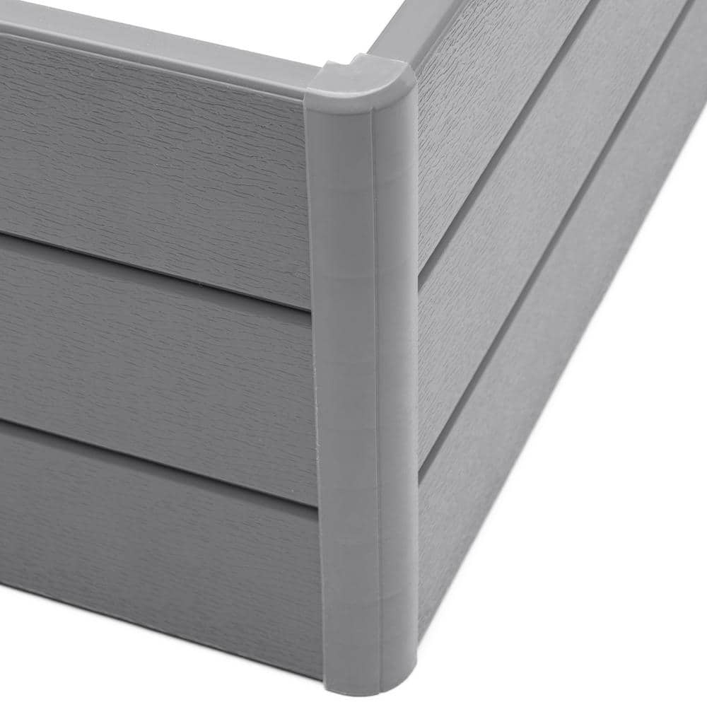 Dark Gray Vinyl Rectangular Raised Terrace Garden Box