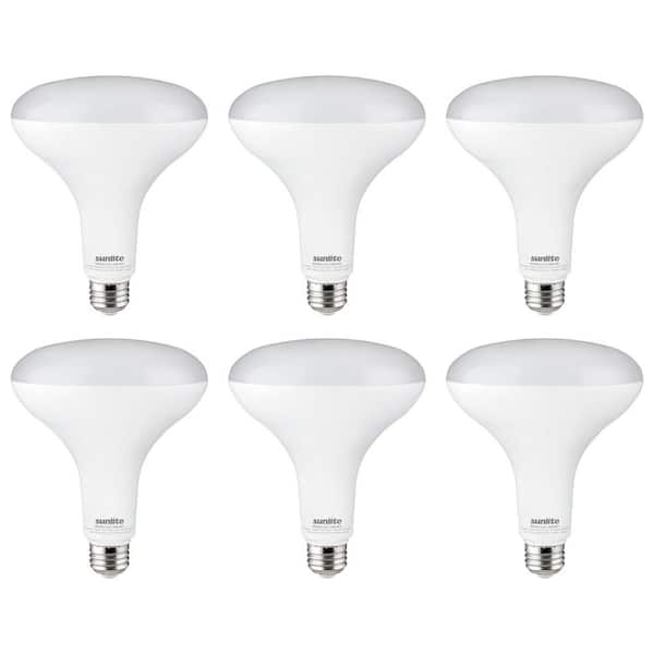 Sunlite 85-Watt Equivalent BR40 Dimmable E26 Base LED Light Bulb, Cool White 4000K (6-Pack)