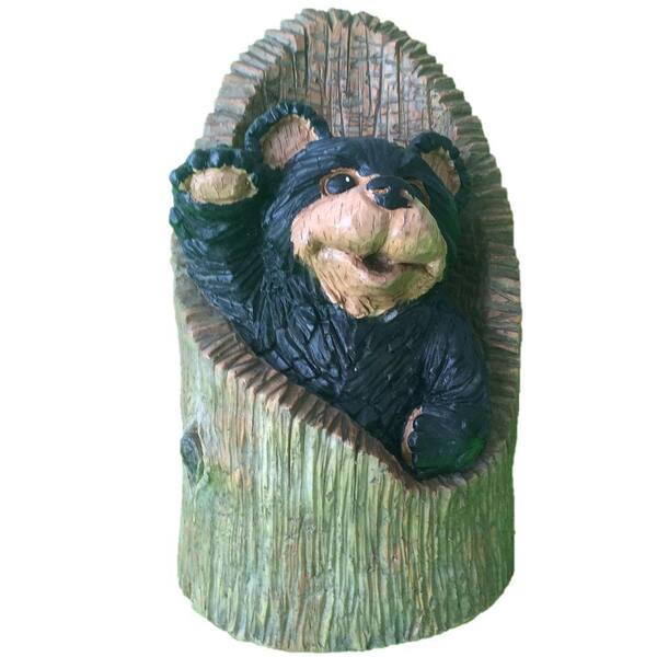 Call of The Wild 16 in. Bear in Stump Home and Garden Statue