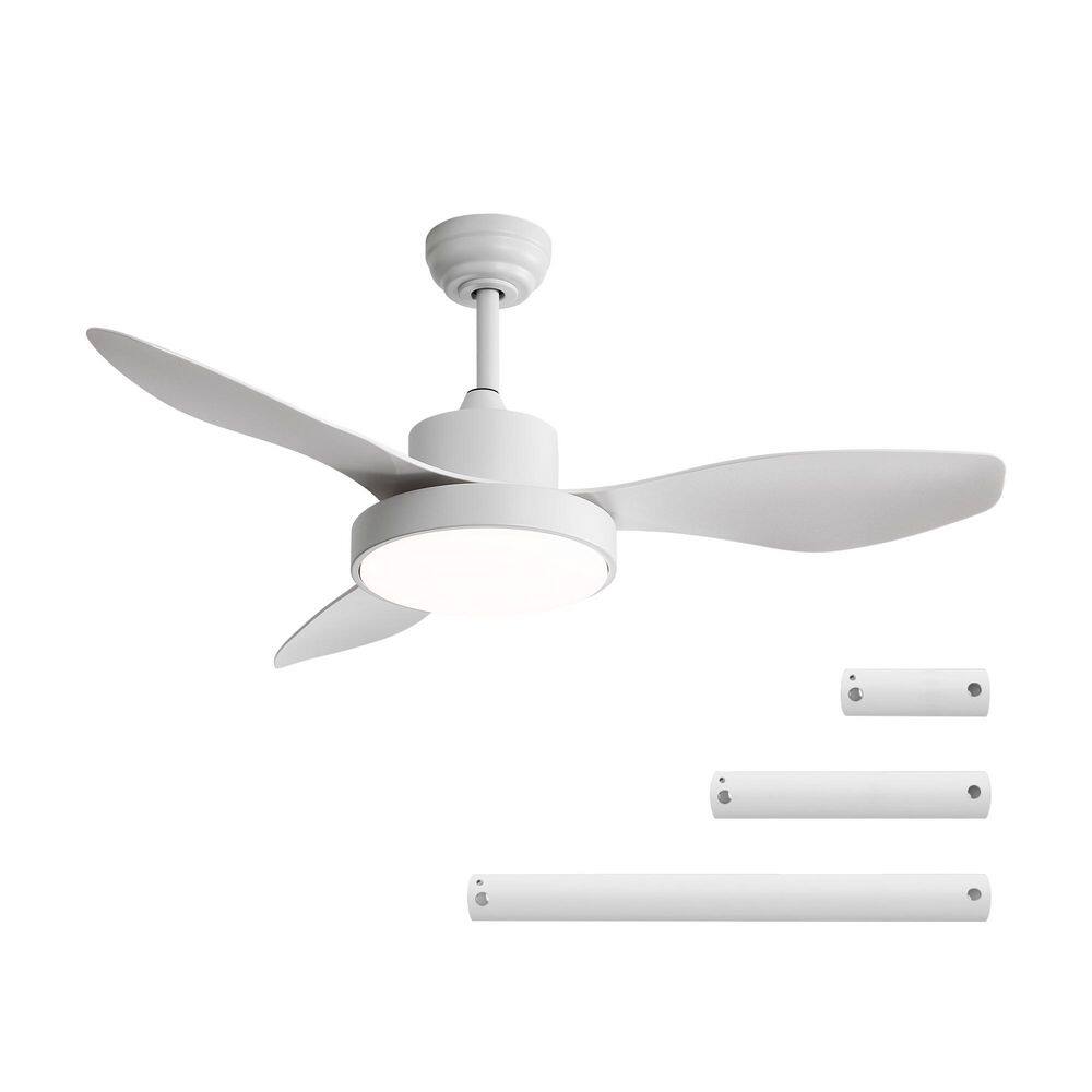 47 in. Indoor White Low Profile Modern Ceiling Fan with 22-Watt LED Light a