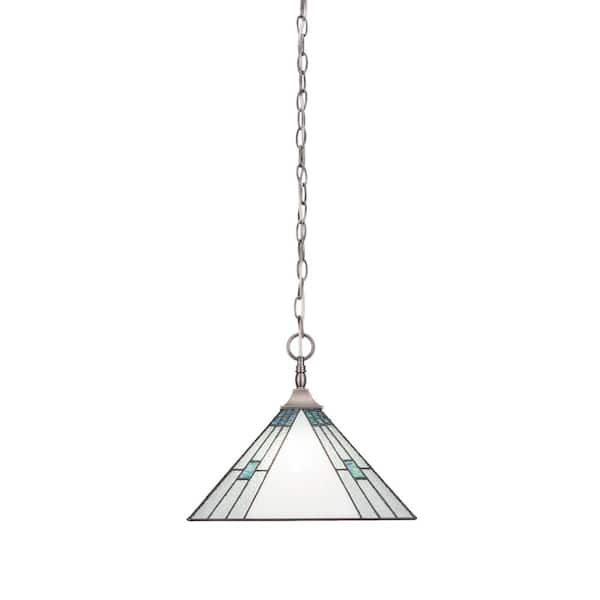 Kingston 100-Watt 1-Light Brushed Nickel Bowl Mini Pendant Light with Glass Shade