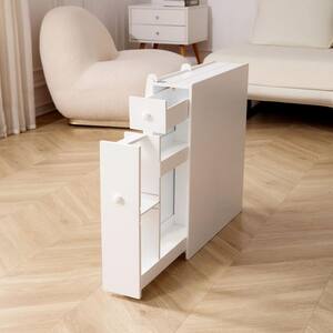 White Flat Panel Stock Bath and Kitchen Cabinet with Glazed Finish (5.5 in. x 19.7 in. x 23 in.)
