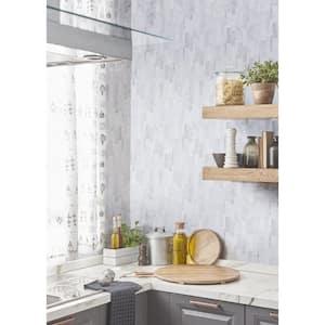 Take Home Tile Sample - Restful Sea White 4.5 in. x 4.5 in. Interlocking Textured Marble Mosaic