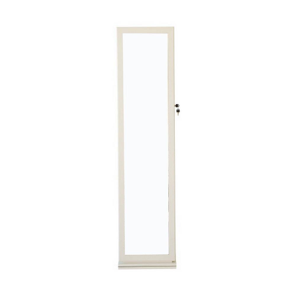 New White 15.75 in. W x 64.96 in. H Rectangle MDF Full Length Mirror with 3