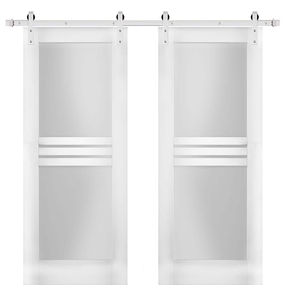 VDOMDOORS Assemble Required 7222 60 in. x 96 in. 1-Panel White Finished ...