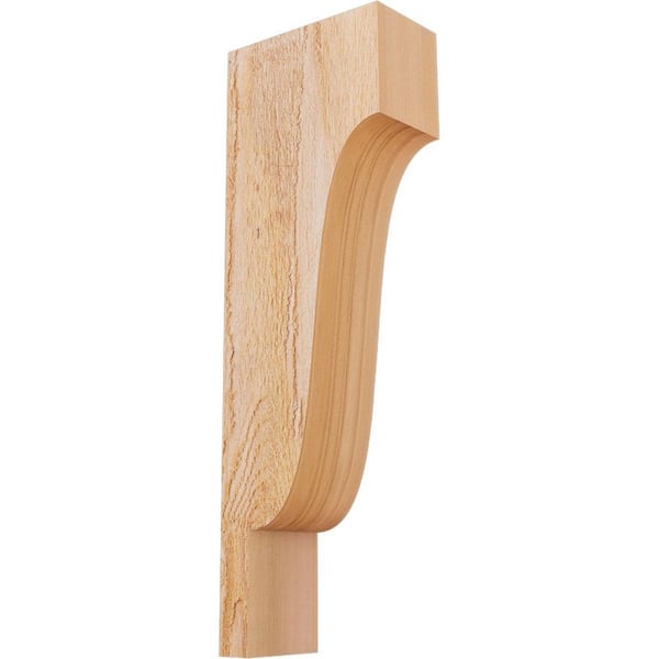 Ekena Millwork 4 in. x 8 in. x 24 in. Western Red Cedar Newport Rough Sawn Corbel