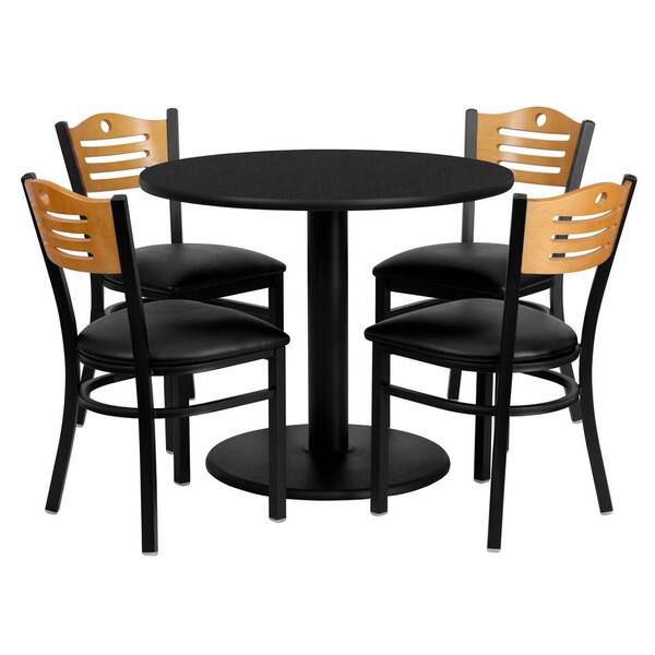 Carnegy Avenue 5Piece Black Table and Chair Set CGAXU9176BLHD