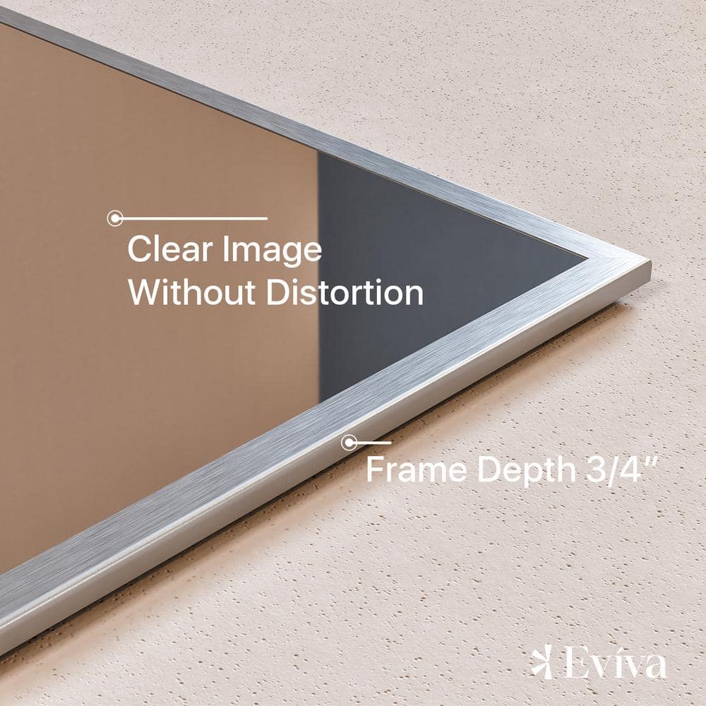 Modern Chrome Brushed 24"x30" Rectangular Bathroom Vanity Mirror