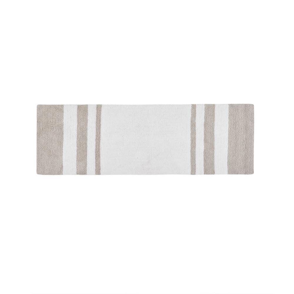24 in. x 72 in. Spa Cotton Reversible Bath Rug, Taupe