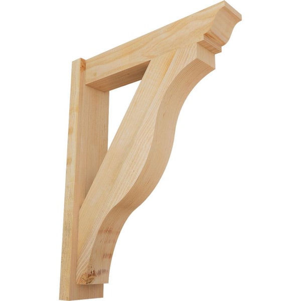 Ekena Millwork 6 in. x 34 in. x 26 in. Douglas Fir Fuston Traditional Rough Sawn Outlooker