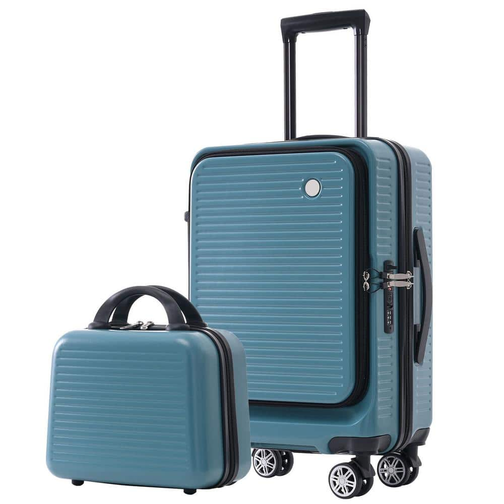 Polibi 22 in. Blue Front Open Luggage Light-Weight Suitcase with Front ...