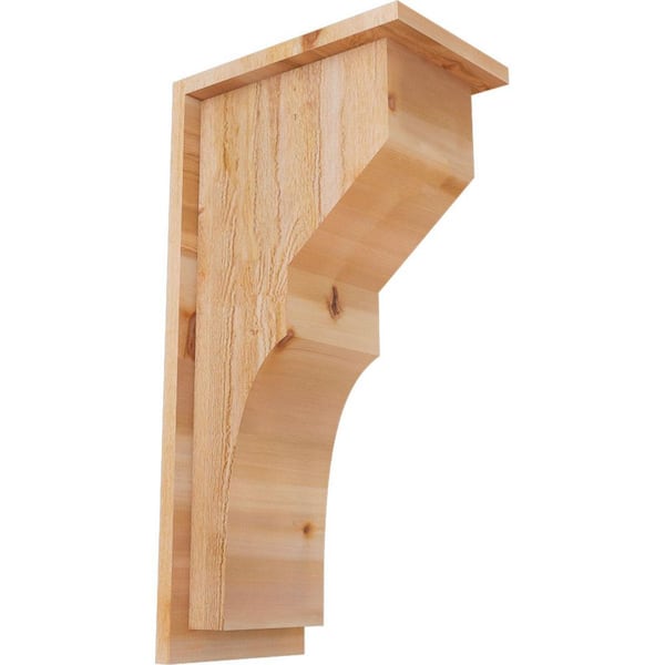 Ekena Millwork 8 in. x 12 in. x 24 in. Monterey Rough Sawn Western Red Cedar Corbel with Backplate