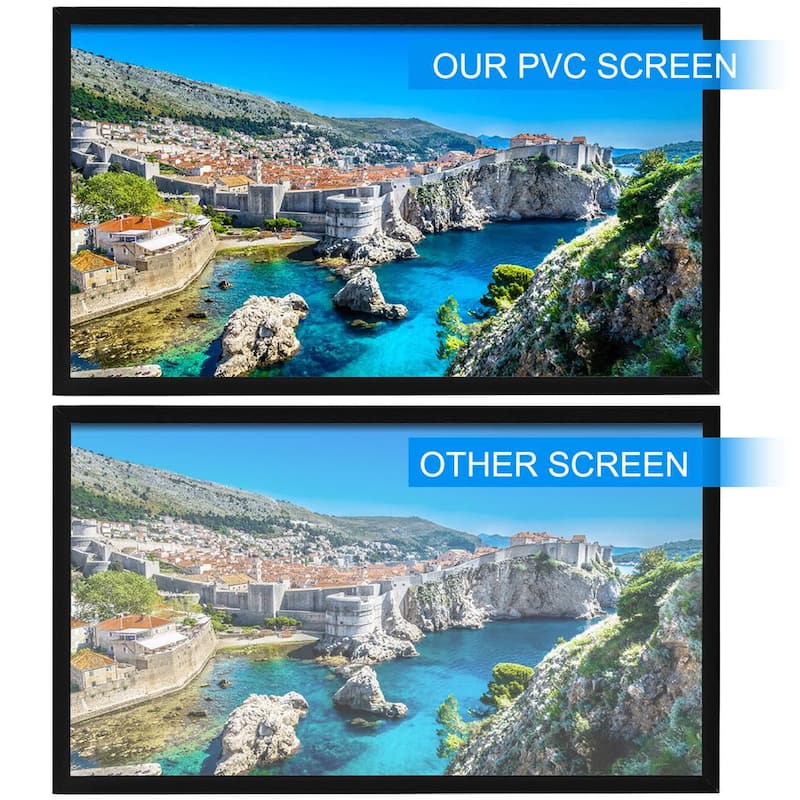 Projector Screen Fixed Frame 100 in. 16:9 4K HD Movie Screen with Aluminum Frame Projection Screen Wall Mounted