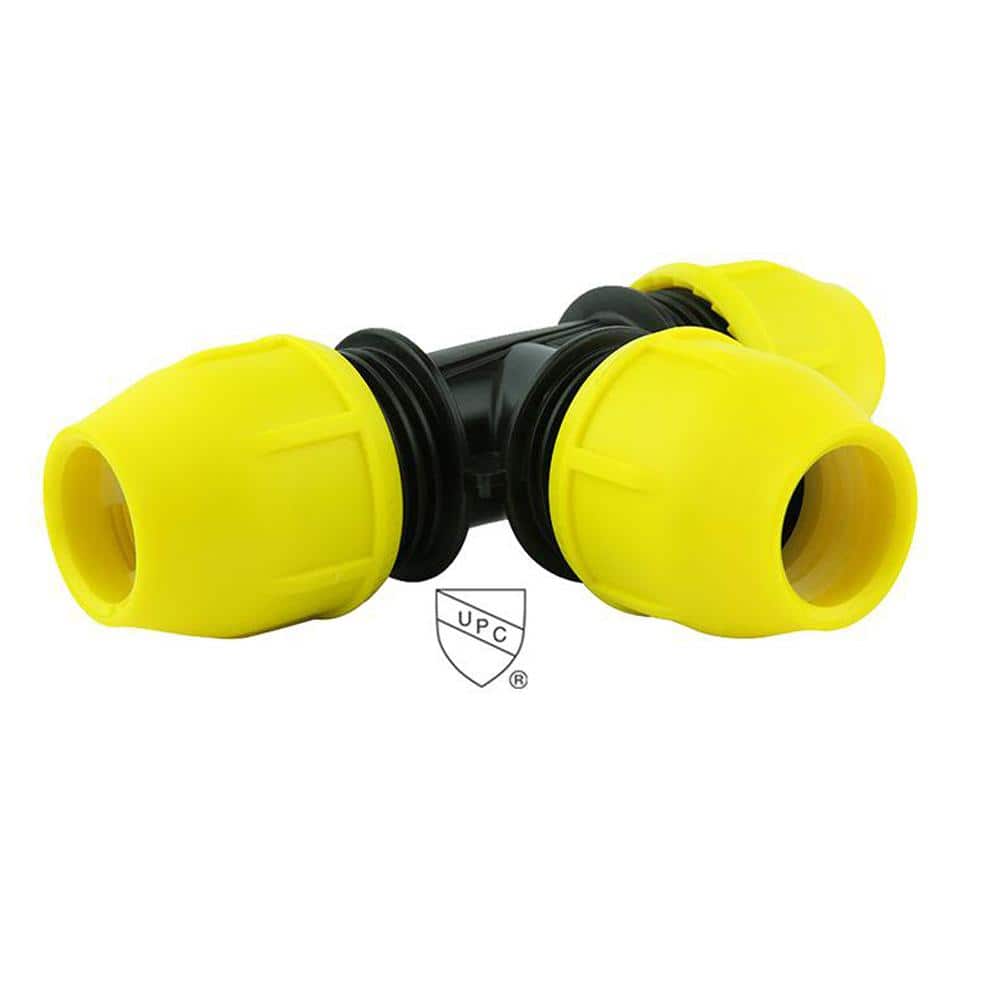 3/4 in. Yellow Polypropylene Underground Gas Pipe Tee
