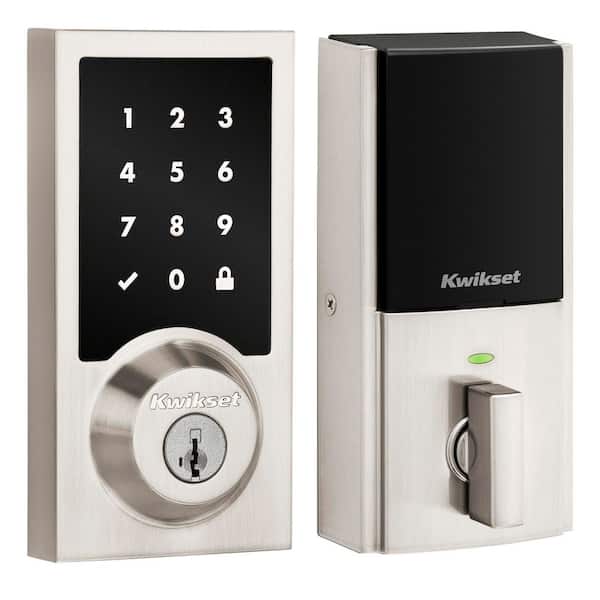 HomeConnect 918 Satin Nickel Contemporary Z-Wave Long Range Enabled Touchscreen Smart Lock with Convenient Keyless Entry