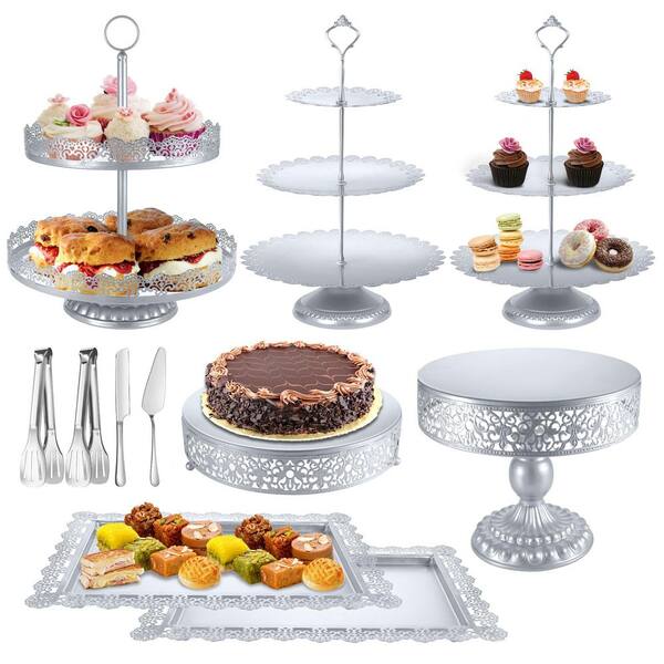 Set 3 Alzate Per Torte In Metallo Rosse | Piedistalli Per Dessert E Cupcake, Decorazioni Per Feste Compleanno E Matrimonio