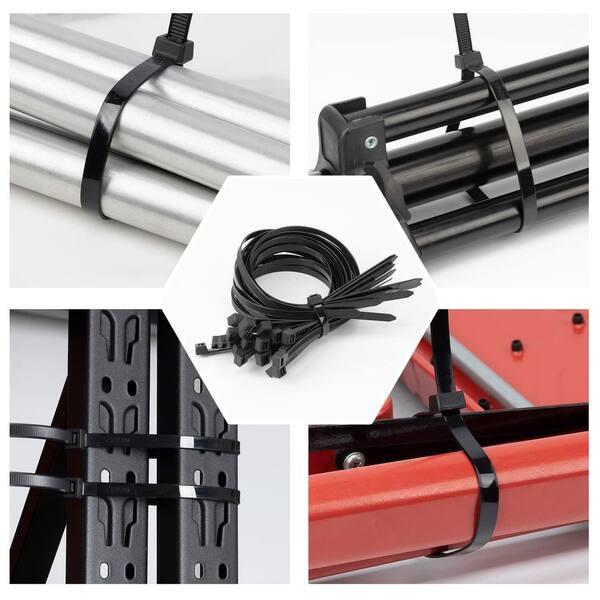 200-Pack 4-Inch Black Nylon Cable Zip Ties – Two 100-Piece Packs – 40lb Tensile Strength