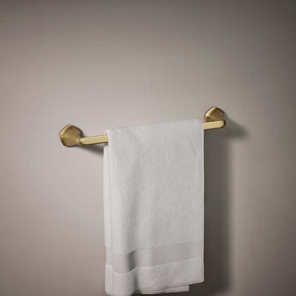 Sundae 18 in. Wall Mounted Towel Bar in Vibrant Brushed Moderne Brass