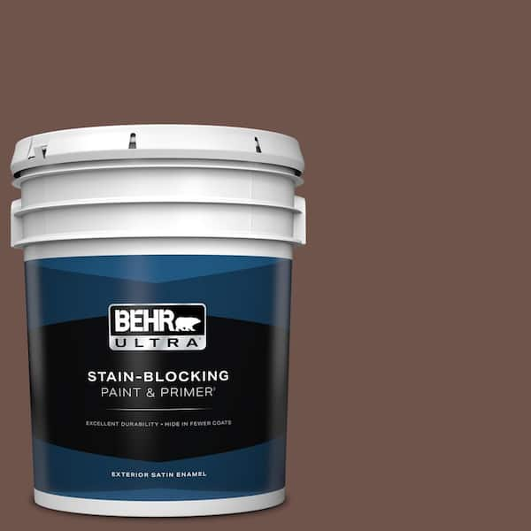 BEHR ULTRA 5 gal. #N150-6 Coffee Beans Satin Enamel Exterior Paint & Primer