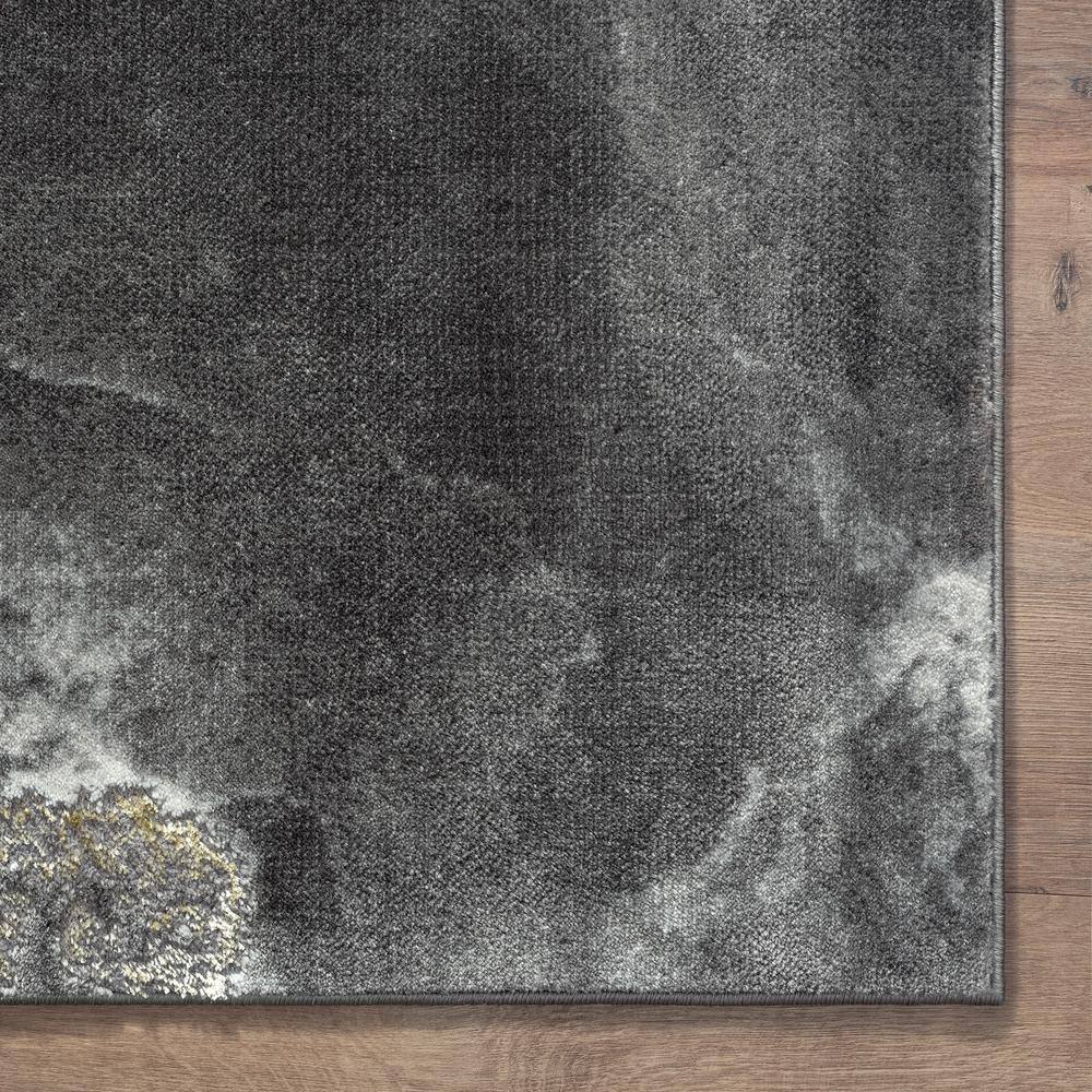 Gray and Gold Marble Print 4' x 6' Rectangular Area Rug