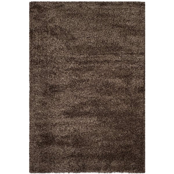 SAFAVIEH California Shag Mushroom Doormat 3 ft. x 5 ft. Solid Area Rug