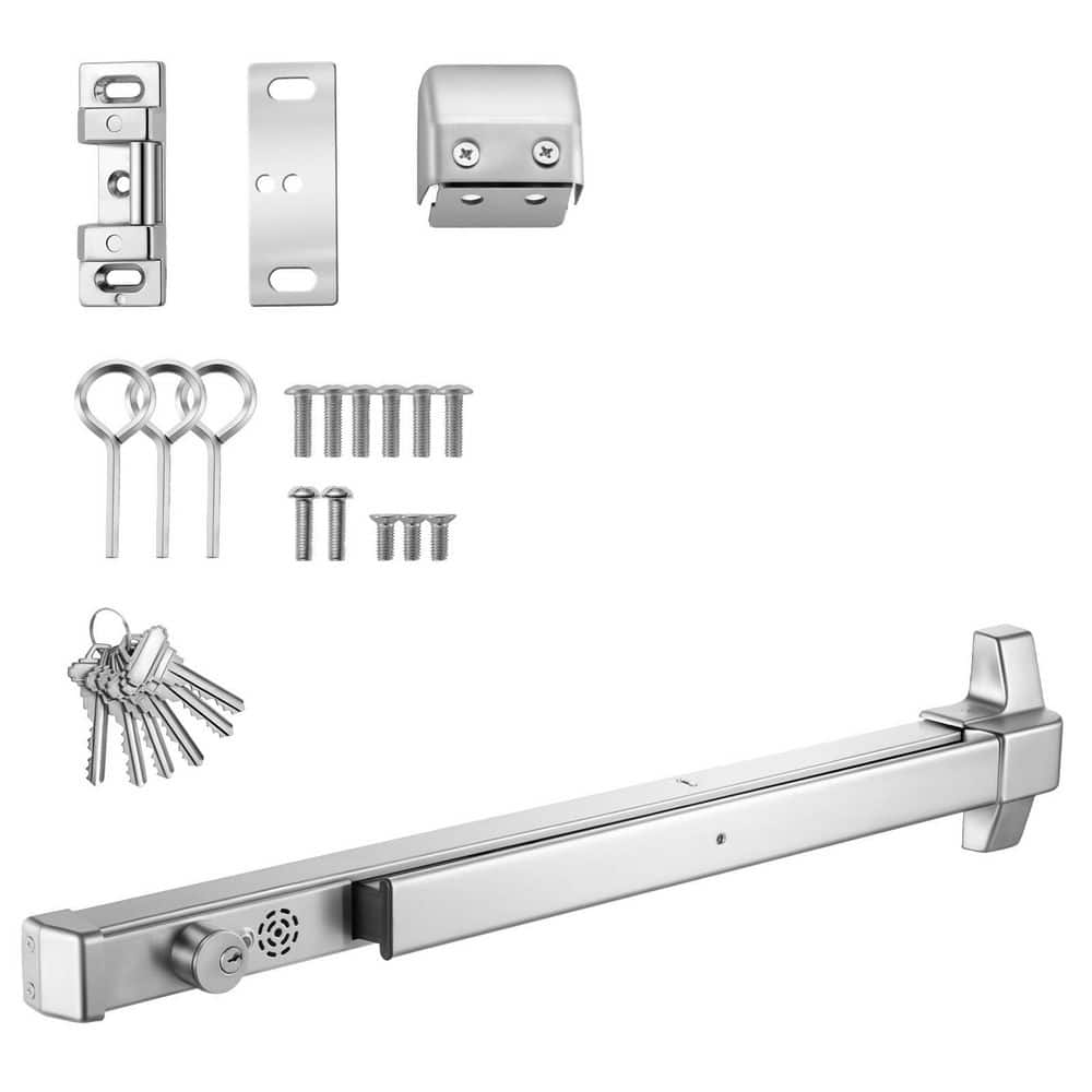 Push Bar Panic Exit Device, 31 in. Stainless Steel Emergency Door Hardware with Alarm System, Fits 31 in.-46 in. Wood price history on PriceWatchPro