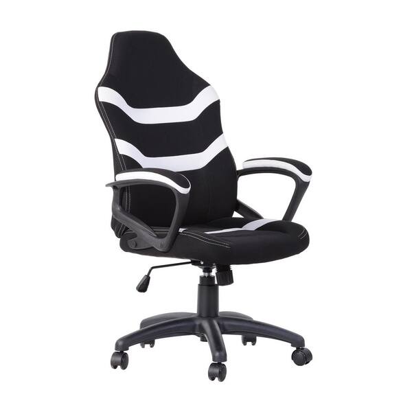 Boyel Living White Ergonomic Height-Adjustable Office Gaming Chair with Breathable Fabric for Office, Studyroom