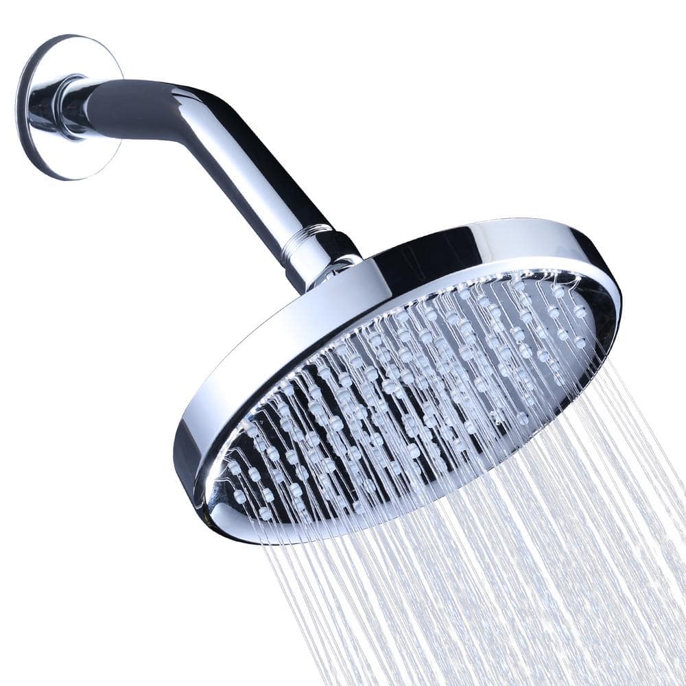 WOWOW 1-Spray Patterns with 1.75 GPM 6 in. Wall Mount Rain Fixed Shower ...