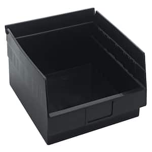 9 Qt. Recycled Shelf Storage Tote in Black (8-Pack)
