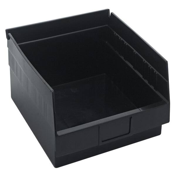 QUANTUM STORAGE SYSTEMS 9 Qt. Recycled Shelf Storage Tote in Black (8-Pack)