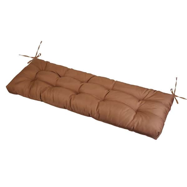 cenadinz 1-Piece Thicken Rectangle Outdoor Bench Cushion in Brown Waterproof with 10 in. Strap Length