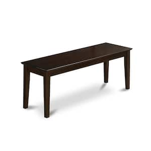 Capri Kitchen Dining Bench in Glossy Brown Wood Seat, 51 in .