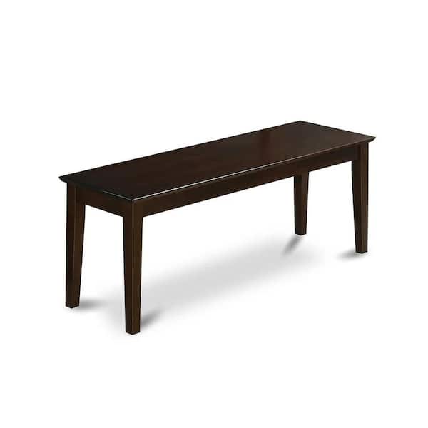 HOME IMPORTS EMPORIUM Capri Kitchen Dining Bench in Glossy Brown Wood Seat, 51 in .