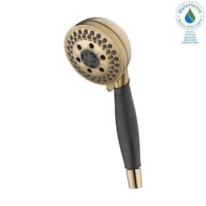 5-Spray Patterns Wall Mount Handheld Shower Head 1.75 GPM with H2Okinetic in Champagne Bronze