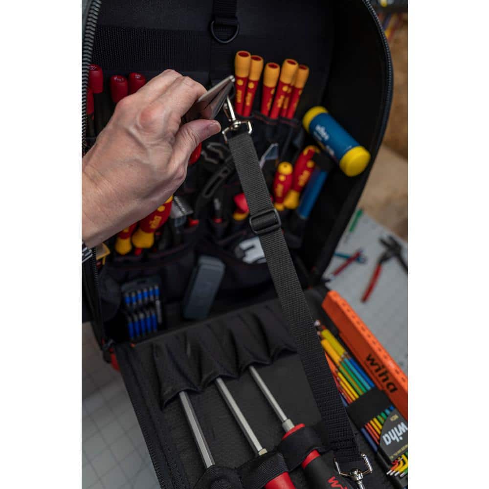 Heavy Duty Black and Red Tool Hauler Backpack
