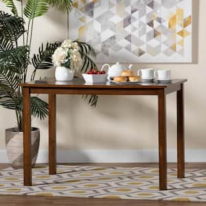 Eveline Walnut Brown Wood 43 in. 4 Legs Dining Table Seats 4