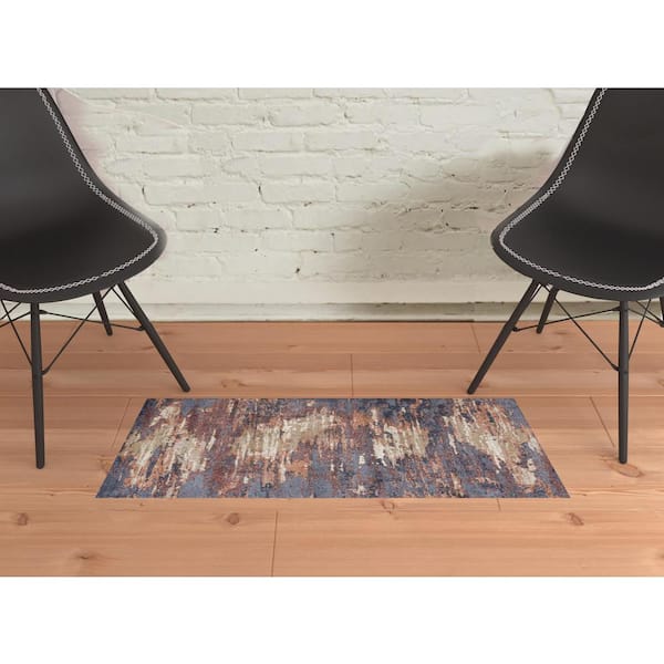 Rust 2 ft. x 3 ft. Abstract Power Loom Area Rug