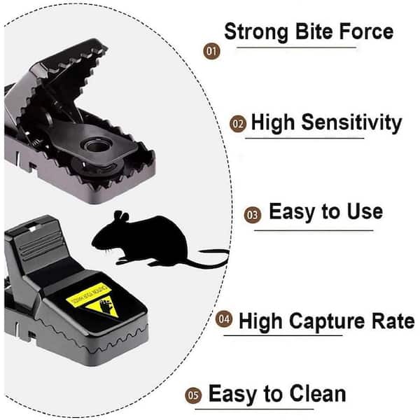 ITOPFOX Indoor/Outdoor Small Mice Trap Catcher 6-Pack in Black