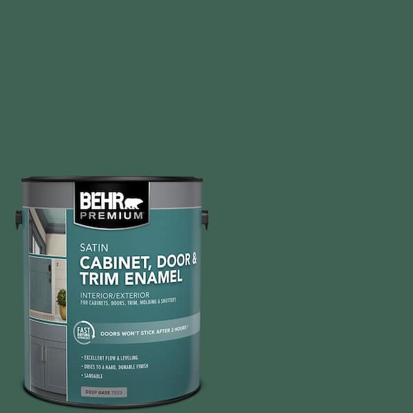 1 gal. #M430-7 Green Agate Satin Enamel Interior/Exterior Cabinet, Door & Trim Paint