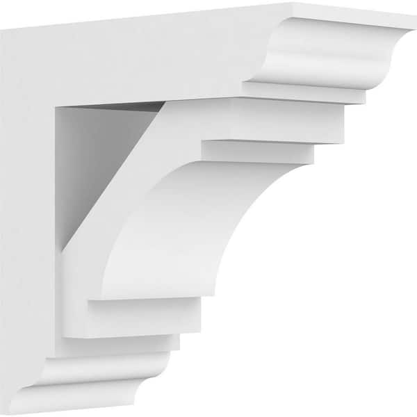 Ekena Millwork Standard Merced 5 in. W x 12 in. H x 12 in. D Signature Urethane Polyurethane Bracket With Traditional Ends